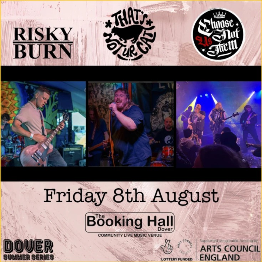 3 photos of the music bands That's Not Ur Cat / Risky Burn / Choose Us Not Them 