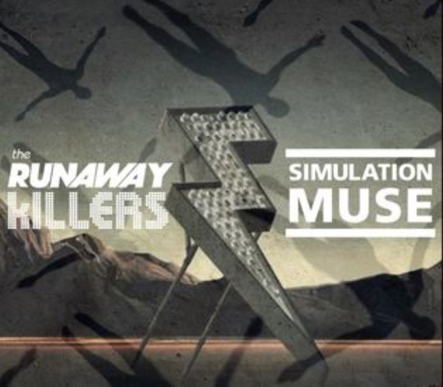The Runaway Killers & Simulation Muse written with a grey lightening bolt between them.