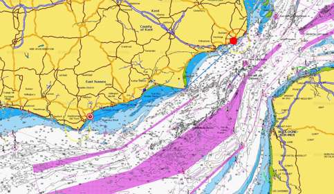 A colourful shipping map of the Strait of Dover