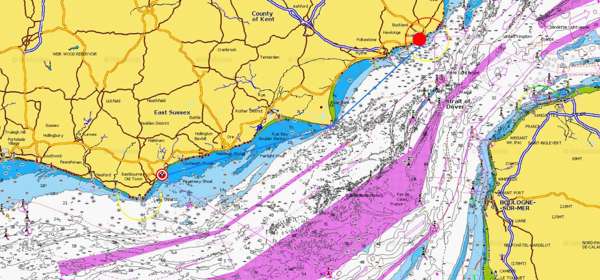 A colourful shipping map of the Strait of Dover