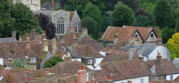 Red tiled rooftops of Sandwich
