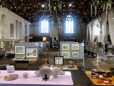 Art exhibition in old church hall
