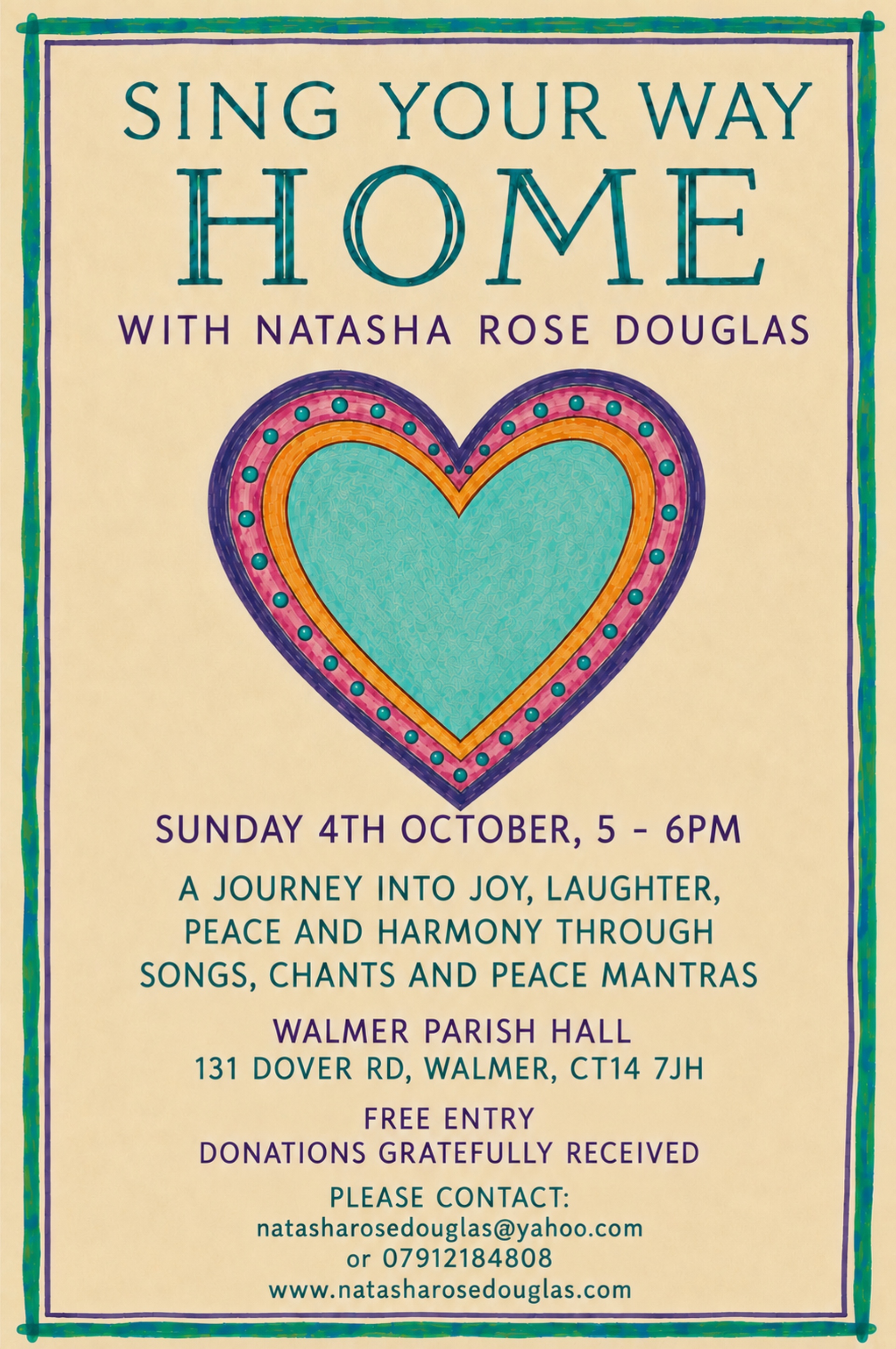 Advertising poster featuring a brightly coloured heart