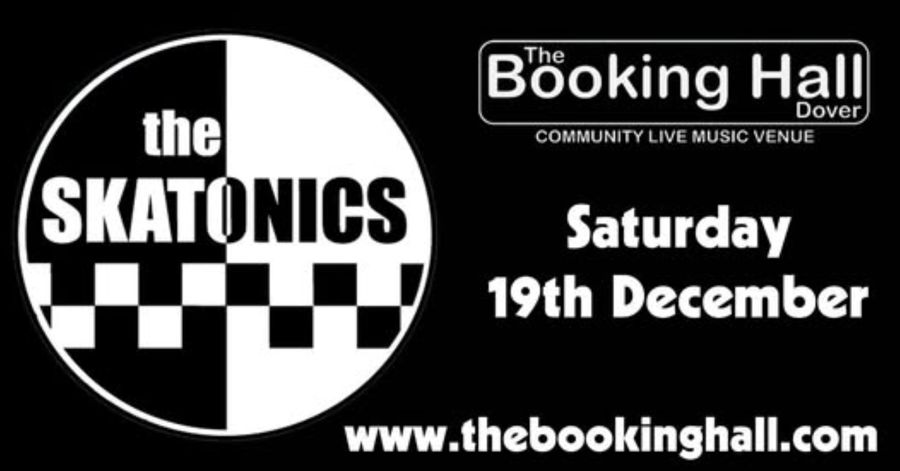 Black and white circle with the words Skatonics on it