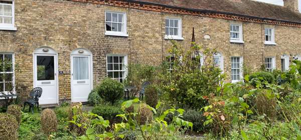 Exterior view and front garden, St John's Cottages, Sandwich