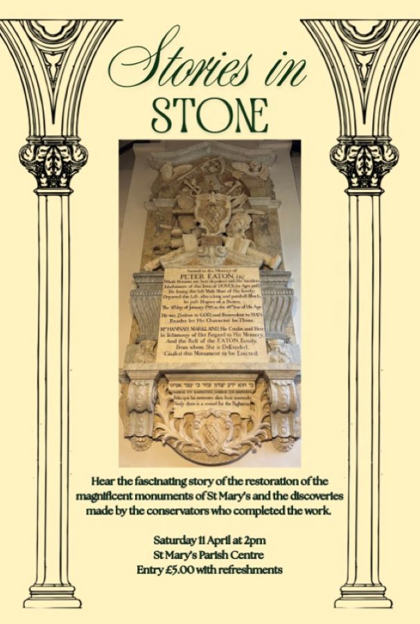 Restored monument at St Mary's Church in Dover