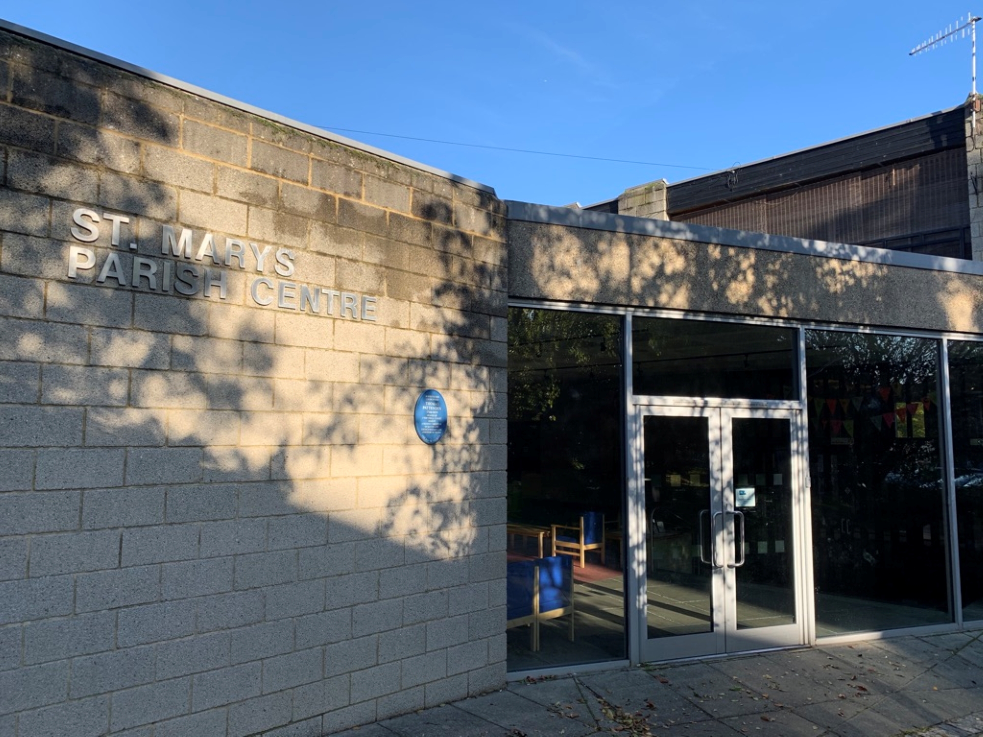 Front view of a modern building the St Mary's Parish Centre, Dover