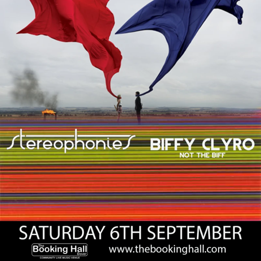 Poster advertising Stereophonies & Not The Biff at The Booking hall Dover on 6th Sept 2025.