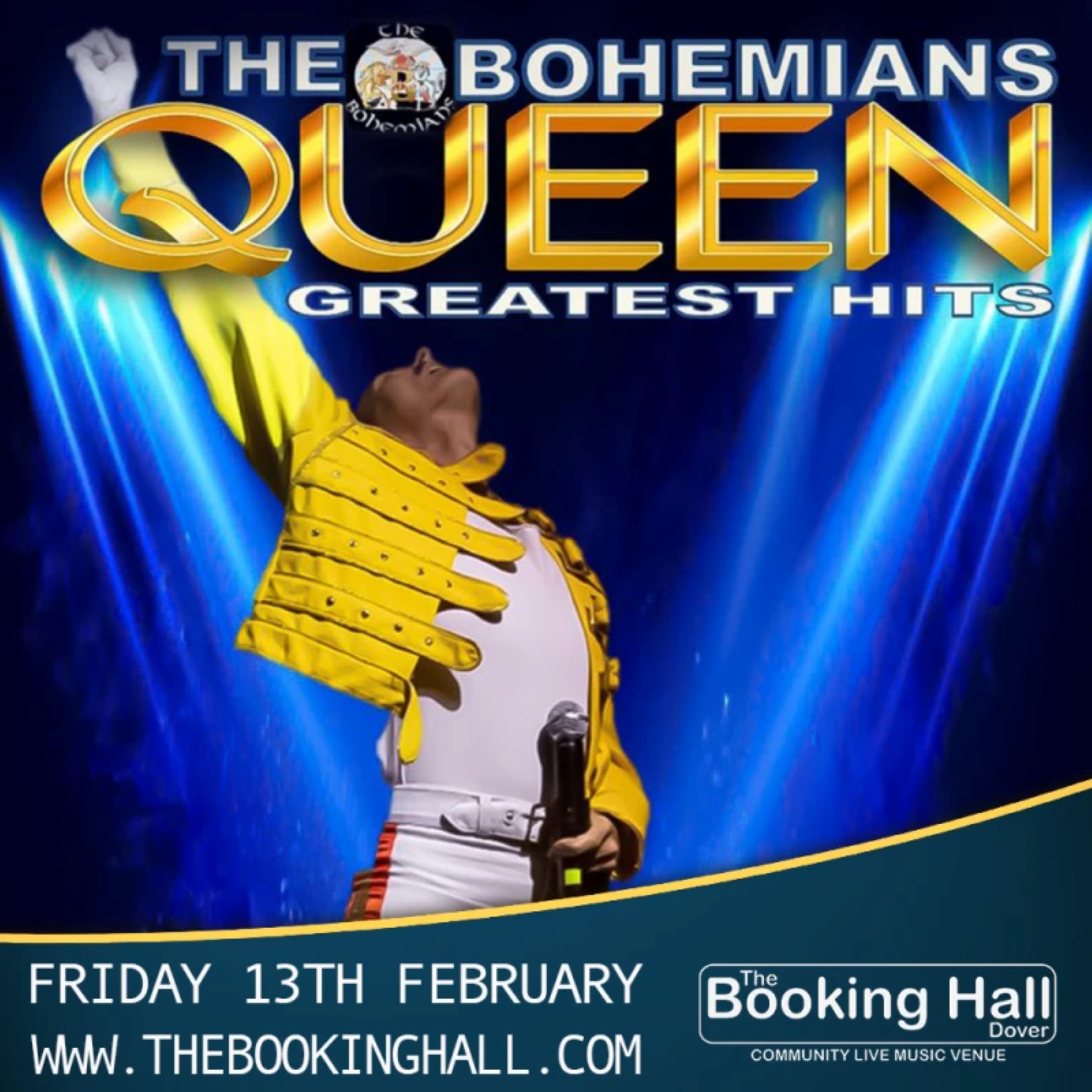 A singer with a white t shirt & yellow open jacket with his fist in the air.