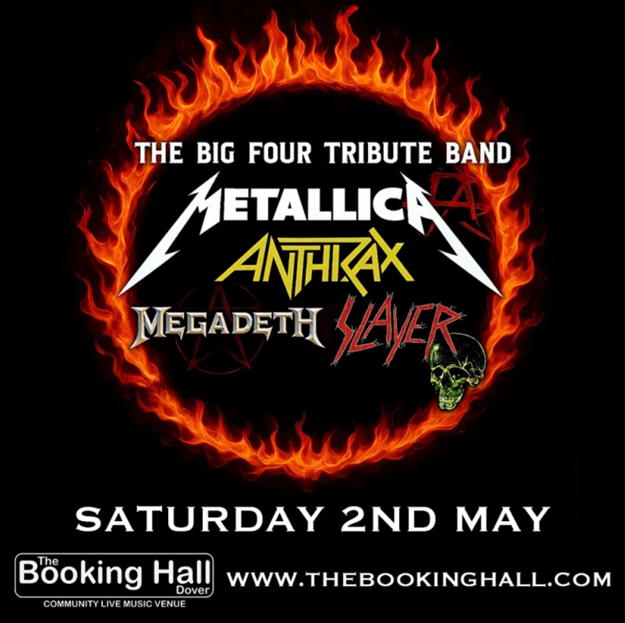 A ring of fire around four band logos