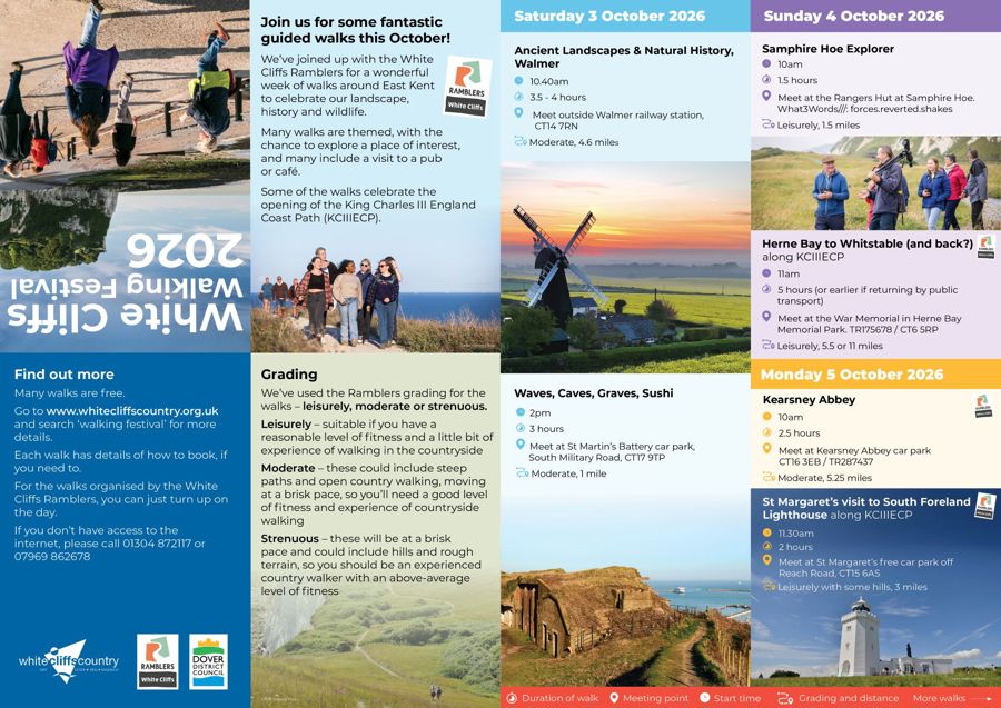 colourful leaflet displaying walks