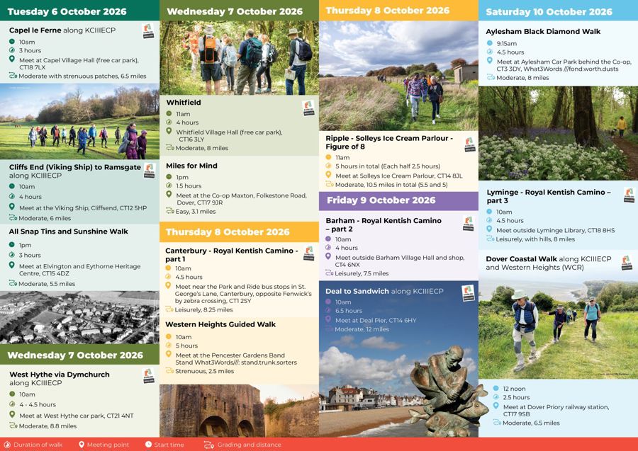 Colourful leaflet displaying walks