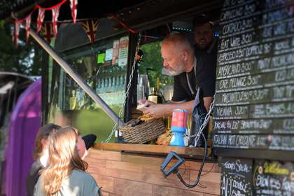Street food vendor serving from a van