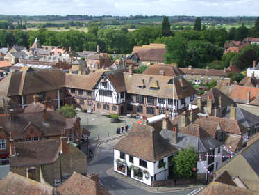 View of Sandwich Guildhall and town centre